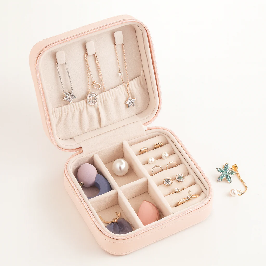 ✨ Portable Jewelry Organizer Box – Elegant Travel Storage Case